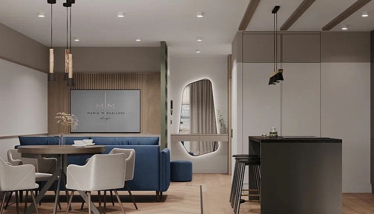 Проект квартиры в ЖК "Булгаковский парк", г. Саратов  дизайнера Марии Михайловой  Проект квартиры в ЖК "Булгаковский парк", г. Саратов  дизайнера Марии Михайловой