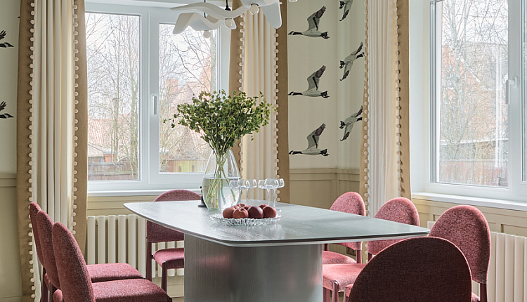 Интерьер гостиной-столовой «Летят Гуси» от дизайнера Мусиной Элины  Интерьер гостиной-столовой «Летят Гуси» от дизайнера Мусиной Элины