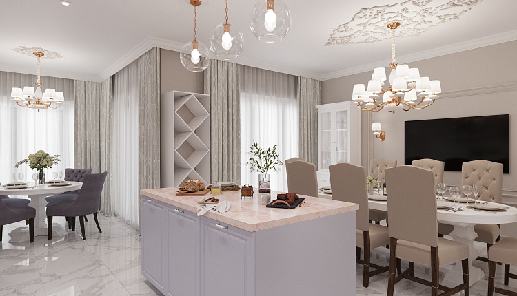 Проект кухни-гостиной Проект кухни-гостиной