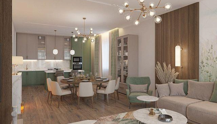 Проект 3в1 кухня, столовая, гостиная от Ксении Коротковой Проект 3в1 кухня, столовая, гостиная от Ксении Коротковой